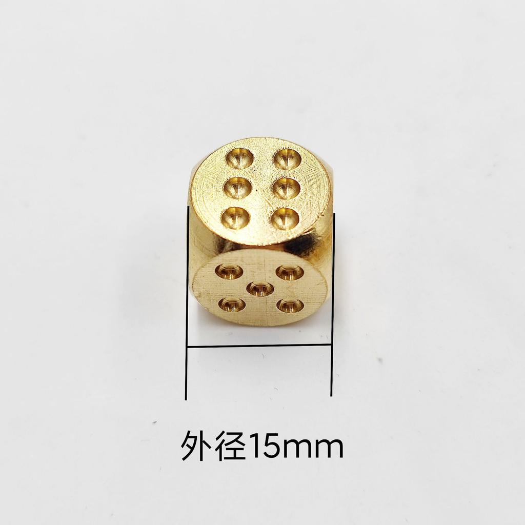 6 шт. 15 мм Сплошной Латунный Золотой Металлический Кубик - Ручная Полировка 6-Сторонний Высококачественный Игровой Кубик Игрушка для Снятия Стресса Семейное Собрание