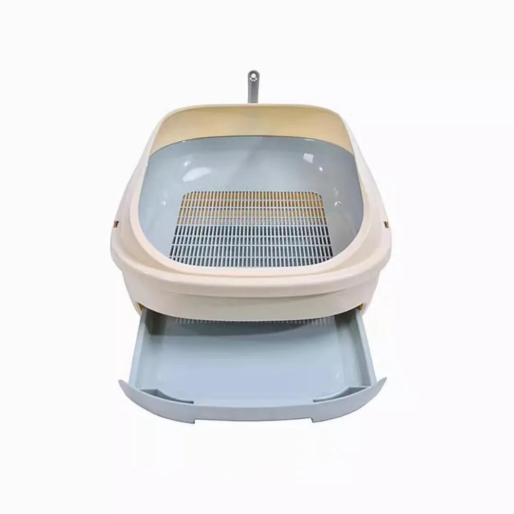 Новый полузакрытый сетчатый ящик Двойной лоток для кошачьего туалета Легко чистить Очень большой Защита от брызг для соснового наполнителя Товары для питомцев