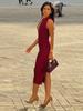 European & American Women's 2026 Autumn/Winter Sexy Midi Bodycon Dress with Back Zipper