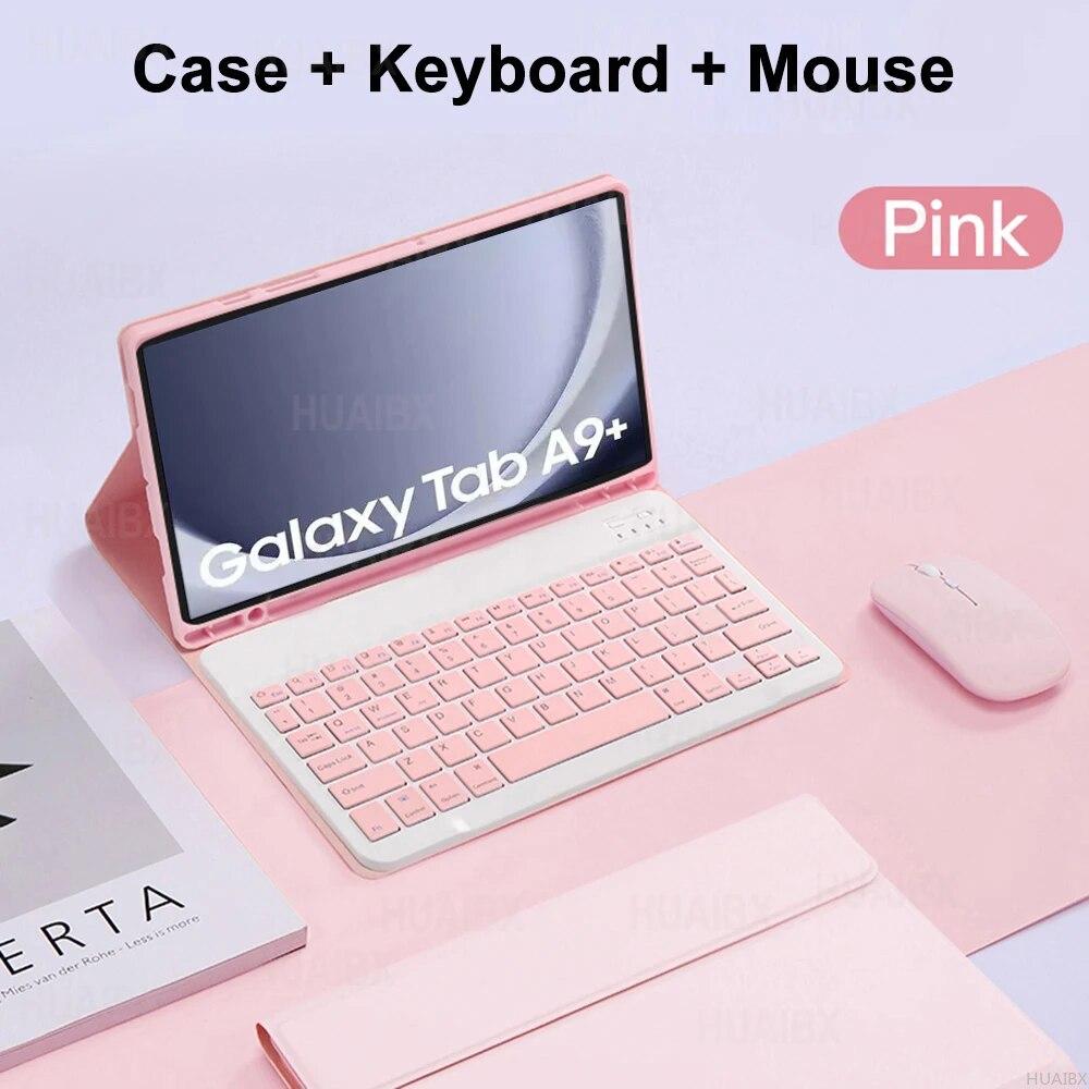Keyboard Case for Galaxy Tab A9 Plus 11 Inch, Detachable Bluetooth Keyboard Cover for Samsung Tab A9 Plus SM-X210N/X216B Leather Case