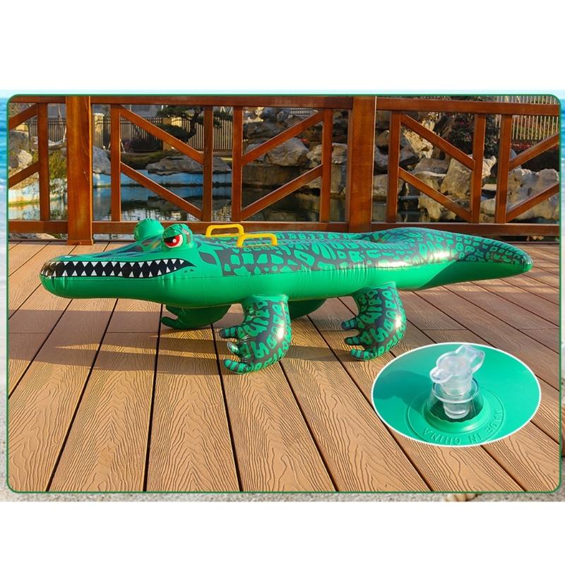 Pool Inflatable Floatings Row Crocodiles Shape Pool Toy Childrens Floatings Bed