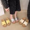 One-word Slippers Women's Flat Bottom 2025 Cool Slippers, New Skirt Outside Slippers Bottom Boken Wear Thick Holiday Summer Breeze