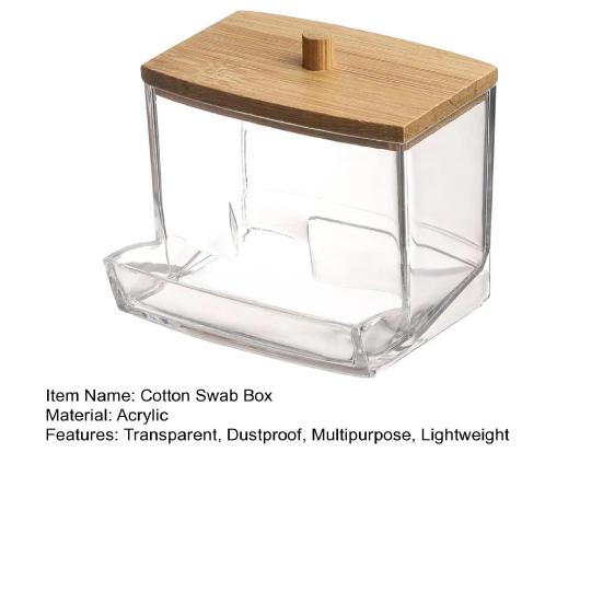 Cotton Swab Box with Lid Dustproof Transparent Visible Design Toothpicks Cotton Swab Dispenser Storage Case
