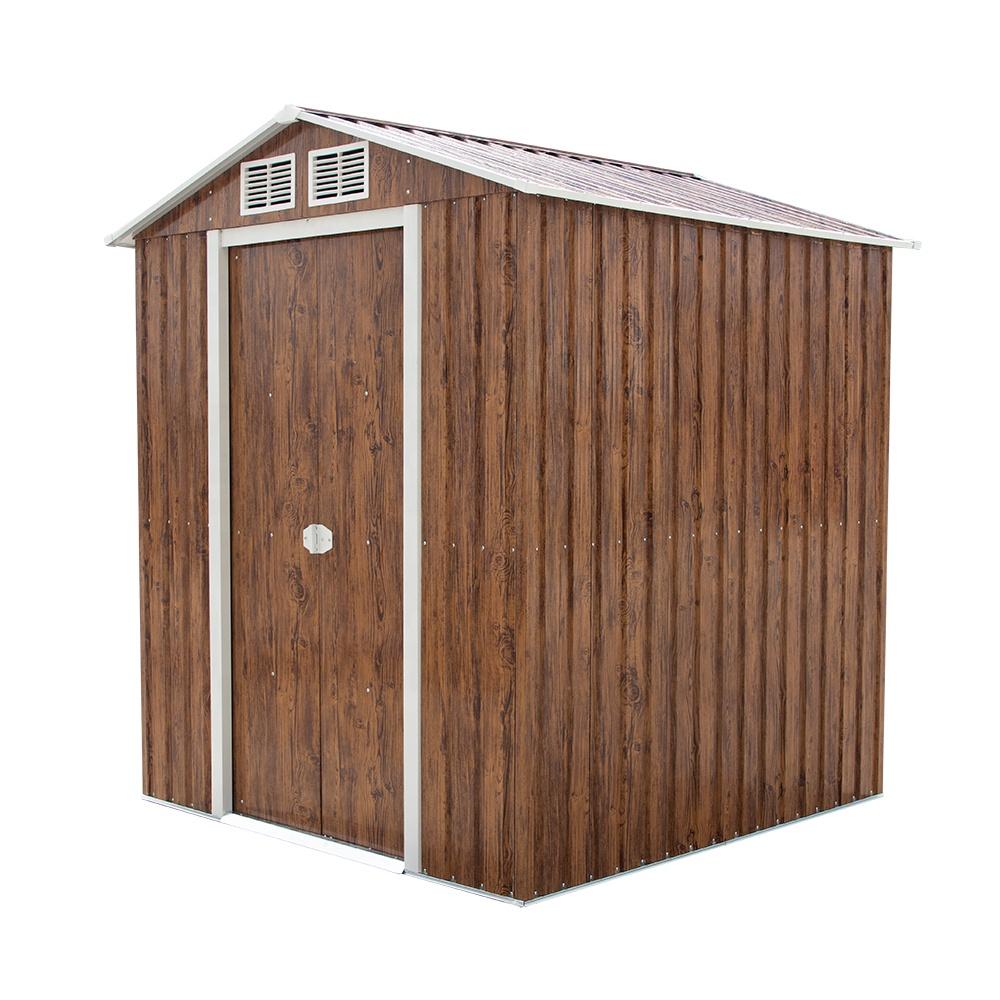 Strong Reinforced Roof Galvanized Steel Metal Shed Outdoor Metal Garden Shed with for Tool Storage