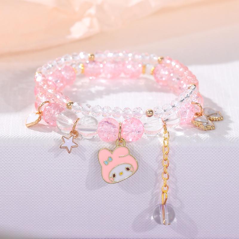 Браслет дружбы из хрустальных бусин Cinnamoroll & My Melody - Высококачественное универсальное женское украшение