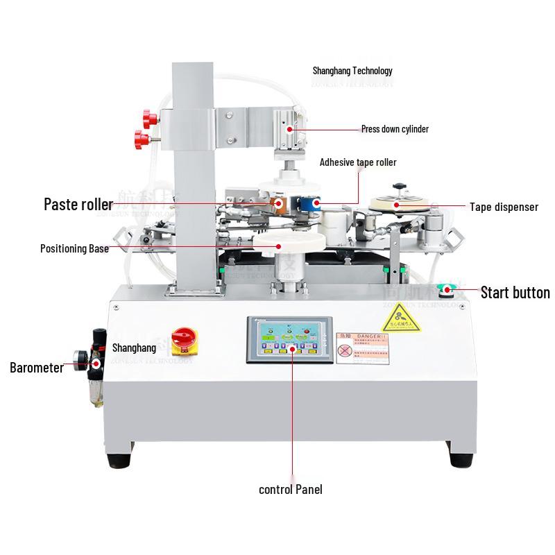 ZONESUN Semi-Automatic Tape Sealing & Wrapping Machine for Plastic, Acrylic, and Tin Boxes
