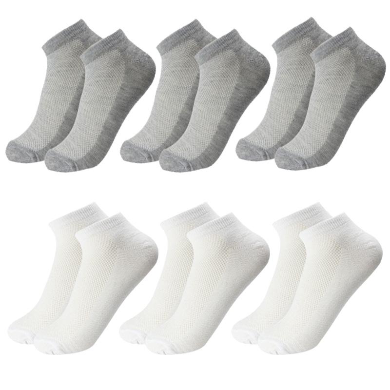 6 пар однотонных сетчатых мужских носков, невидимые носки до щиколотки, мужские летние дышащие тонкие носки-ботинки