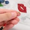 Rhinestone Charms Fashion Accessories Banquet Jewelry Red Lip Lipstick Brooch Badge Scarf Pin