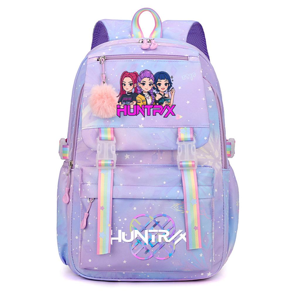 Anime K-Pop Demon Hunters Printed Large Capacity Waterproof Backpack Teenger Student Girl Boy Schoolbag Bookbag Women Waterproof Travel Bag Rucksak
