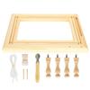 Table Embroidery Frame CrossStitch Desktop Sewing Crochet Front Back Wooden Stand S