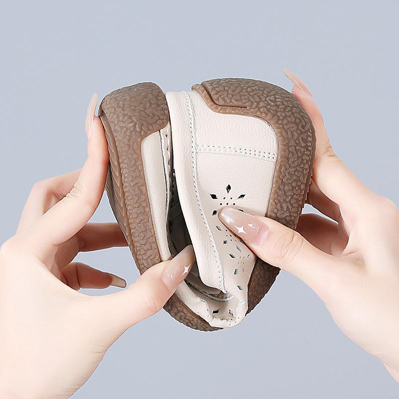 Women's Kilted Loafers Leather Driving Moccasins Comfort Flats Casual Slip On Nurse Minimalist Summer Maternity Shoes for Mother