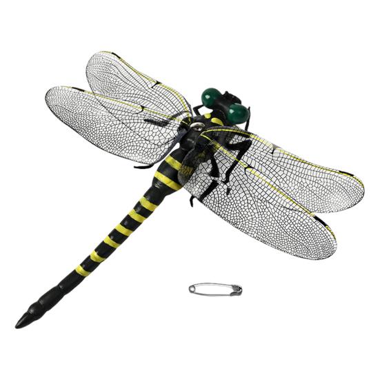 Fake Dragonfly Decoration with Lanyard/Pin Portable Outdoor Camping Gnats Fly Repellent Simulated 3D Dragonfly Model Ornament Kids Educational Toy