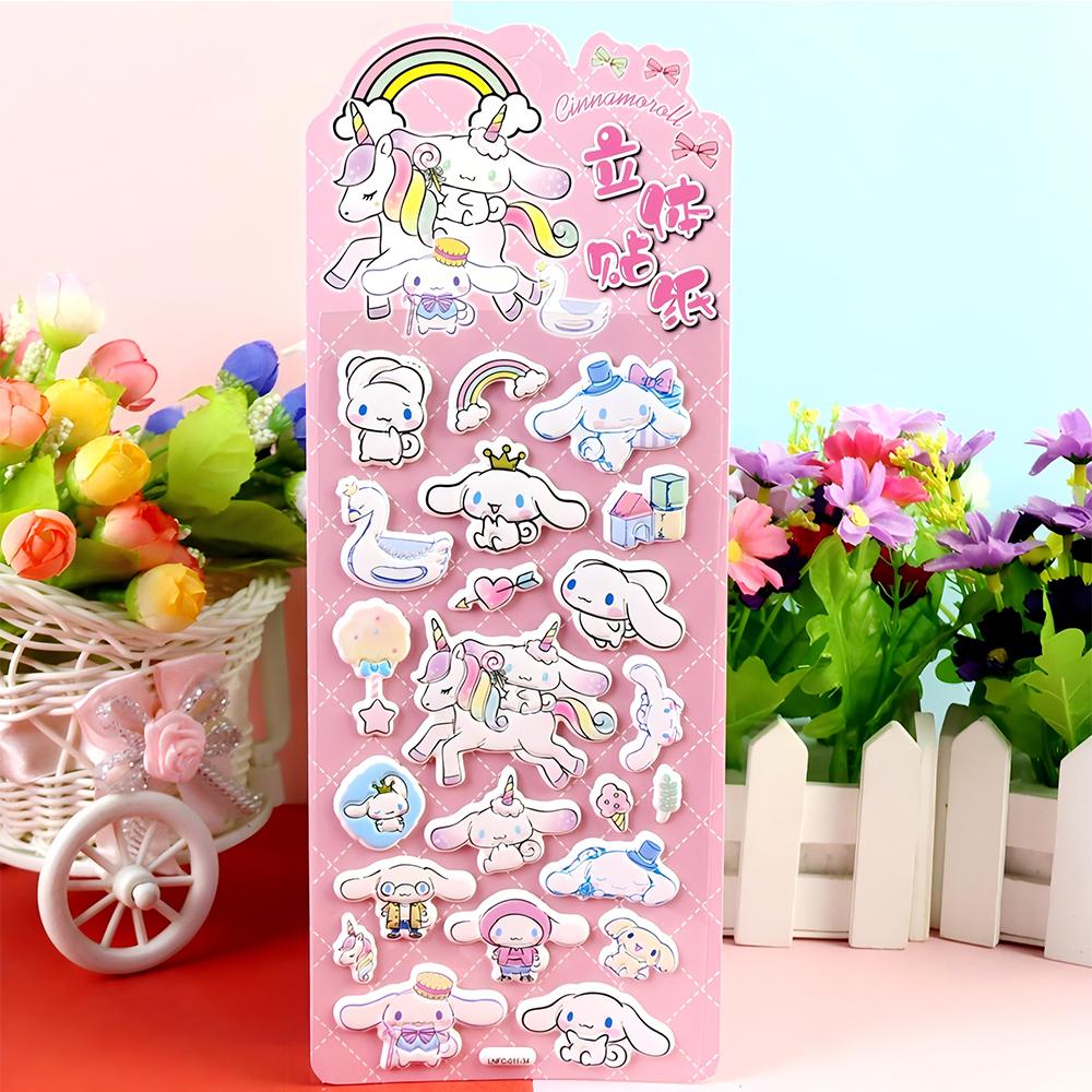4 шт. Забавные Милые Мультяшные Наклейки-Пузыри Sanrio Киннаморолл 3D Наклейки для DIY Ноутбука Телефона Холодильника Кавайная Декорация Объемные Наклейки Подарки