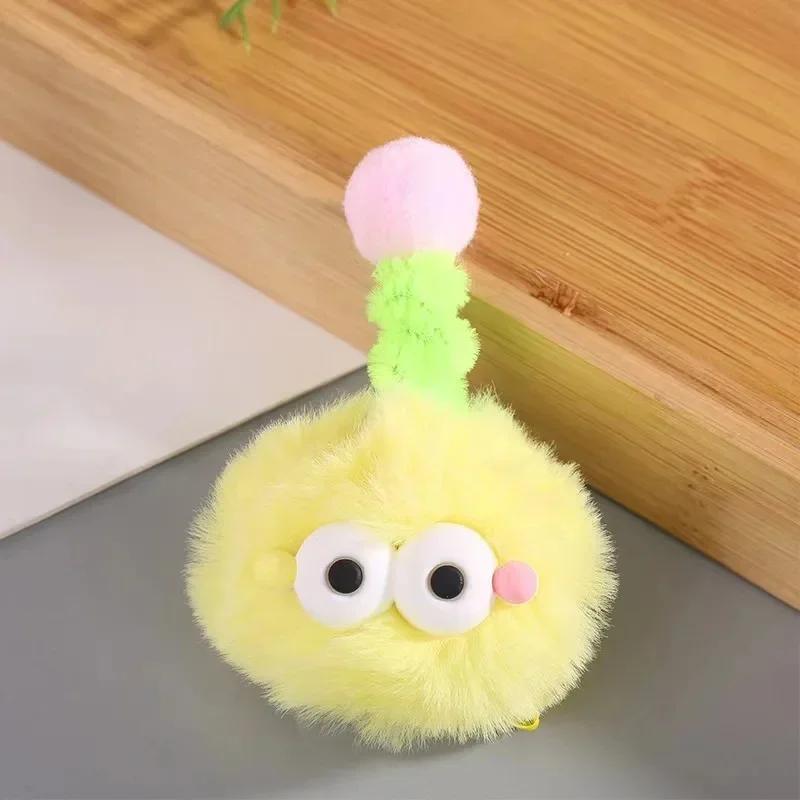 Creative Cute Plush Hair Clip Female Style Colorful Twist Stick Small Monster Furry Ball Hairpin Cartoon Funny Cutesy Headwear