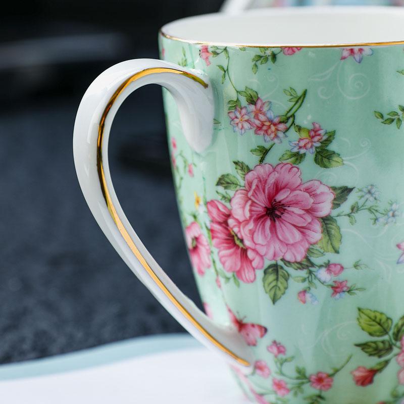 Vintage Floral Bone China Coffee Mug European Retro Rustic Tea Cup European English Afternoon Tea Mugs