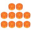 10pcs Footswitch Toppers Guitar Pedal Button Caps Plastic Footswitch Top Covers 3/8 Inch for Guitar Effect Pedal Buttons, Orange