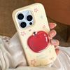 Red Apple 16pro Max Mobile Phone Case 17 Three Dimensional with Pendant Iphone15 Suitable for 13 Niche 11