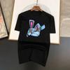 Cotton Tops Funky Brand Bunny Funny  Cartoons Short Sleeve Men Personality Street T-Shirts Loose Oversized Tees Breathable Soft