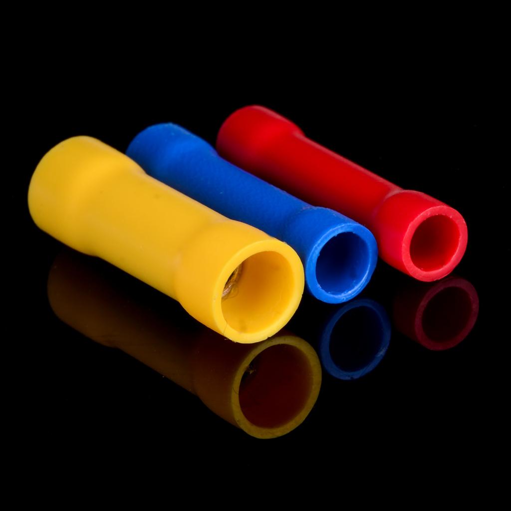 50 шт. изолированные прямые стыковые разъемы электрические обжимные клеммы в ассортименте