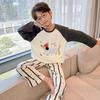 Boys Cotton Pajama Set Long Sleeve Hooded Sleepwear Kids Teens Fall Winter Comfortable Home Wear