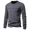 Men’s Euro Fit Long Sleeve Cotton T-Shirt with Letter Print