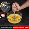 Household Semi-Automatic Rotating Egg Beater Stainless Steel Turning Cream Utensils Whisk Manual Mixer Kitchen Egg Tool