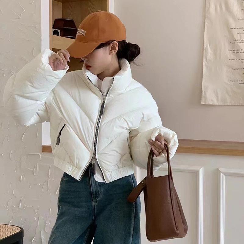 Dongdaemun short stand-up collar down jacket for women's winter 2024 new fashion small foreign style thickened bread jacket