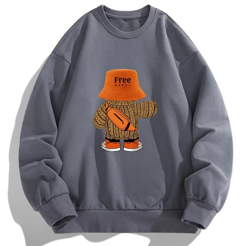 New Sweatshirt Unisex Autumn Spring Long Sleeved T-shirts Unisex Print Hoodies Round Neck Pullover Fashion Hip Hop Top Unisex's Clothing