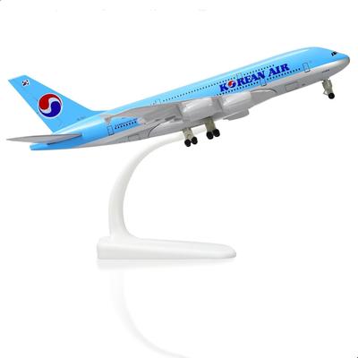 Модель самолета A380 в масштабе 1/300, 20 см, корейский самолет, металлическая литая модель самолета, детские игрушки с подставкой, подарок для авиационного энтузиаста