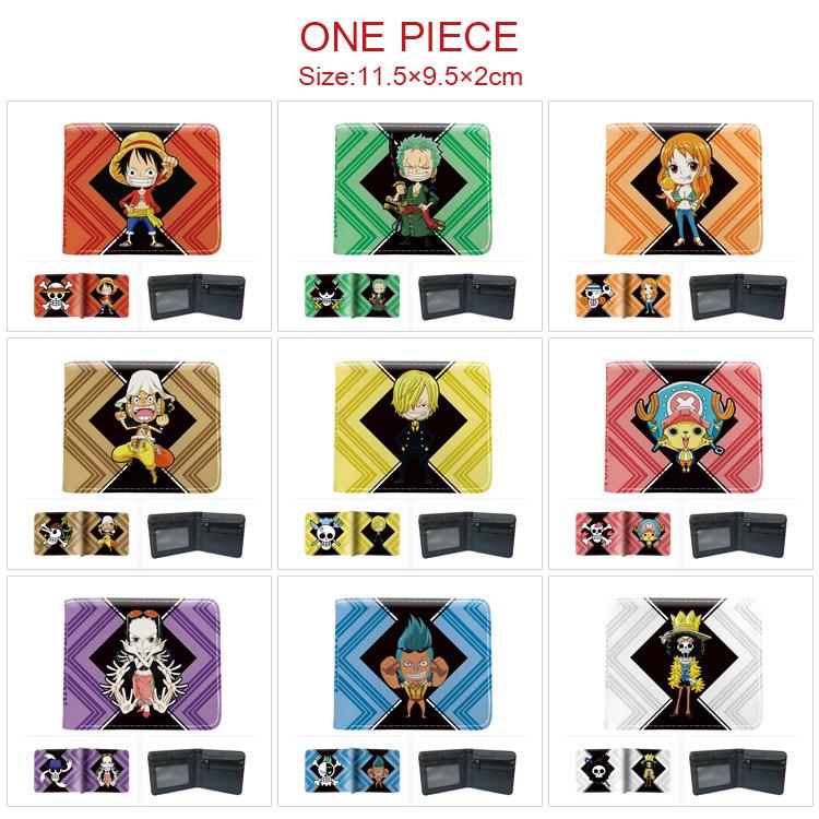 One Piece Anime Wallet Luffy Print Short Folded Card Holder Colorful Coin Purse