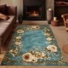 Vintage Floral Rose Area Rug Non-Slip Carpets for Home Living Room Kitchen Bedroom Rug Machine Washable Floor Mat