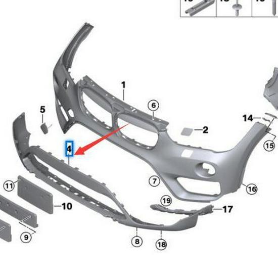 Front Bumper Air Deflector for BMW X1 F48
