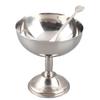 Чашка для мороженого из нержавеющей стали 304, ретро, на ножке, сервировочная десертная миска для салата и пудинга