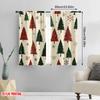 2pcs,2D plane printing Curtain Popular Christmas Trees Snowflakes Holiday (3) Durable 100% Polyester Fabric (without rod)