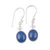 Lapis Lazuli Gemstone 925 Sterling Silver Lovely Jewelry Earrings 1.30" For Wife EE-6-23