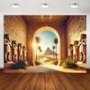 Vibrant view of Egyptian pyramid arches with polyester background fabric, suitable for family gatherings, weddings, birthdays