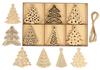 Inkdotpot 18 шт. Рождественские украшения, незаконченные деревянные лазерные вырезы в форме дерева/колокольчика, подвесное украшение