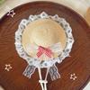 Mini Pet Straw Hat with Lace Adjustable Sun Protection Straw Hat with Bow Handwoven Outdoor Pet Accessory for Small Cats And Dogs