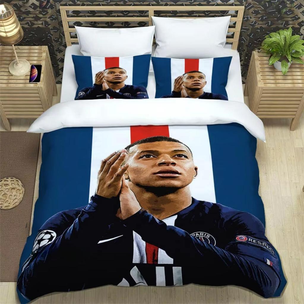 3D печать K-Kylian Mbappé Комплекты постельного белья Подарок фанату Модный Футбол M-Mbappe Пододеяльник Одеяло Постельное Белье Молодежь Дети Девочки Мальчики День Рождения