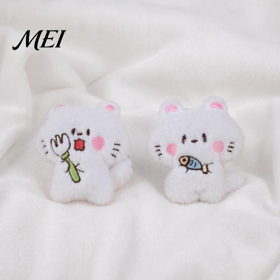 Подвеска Кот-Рыбак с Плюшевой Подвеской, Мягкая Подвеска-Вилка Белый Котенок Брелок для Сумок Декоративный Аксессуар для Рюкзаков Сумок Кошельков