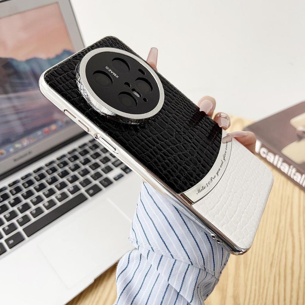 Высококачественный защитный чехол для Huawei P80 Pro с рисунком под крокодиловую кожу.: Роскошный, защита от падений, совместимость с Mate70 и Honor Magic7.