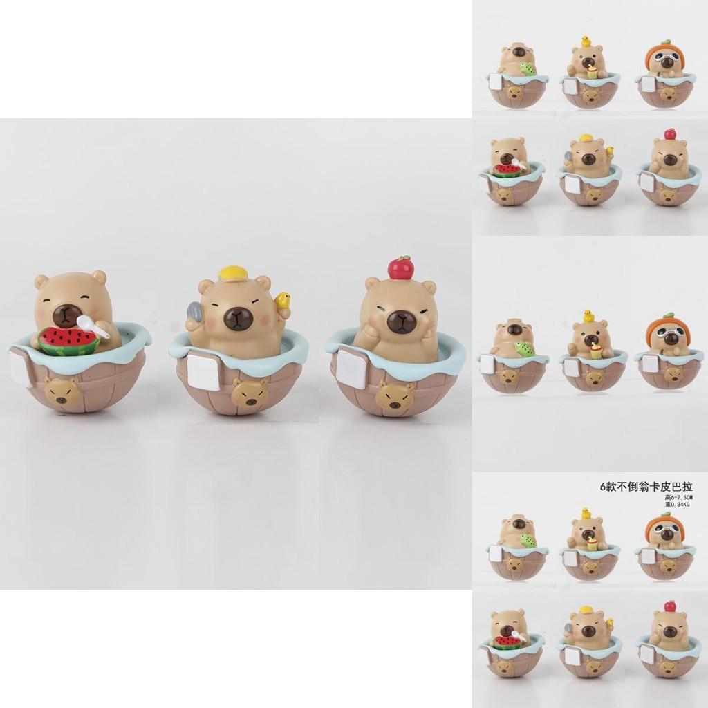 Adorable Capybara Wobbler Summer Time Q Version Pvc Collectible Toy Figure 6 Styles