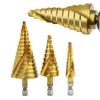 HSS TitaniumCoated Spiral Groove Step Drill Bit Or Straight Grooved Drill Bits 312 412 420 432 For Wood Metal Hole Cutter