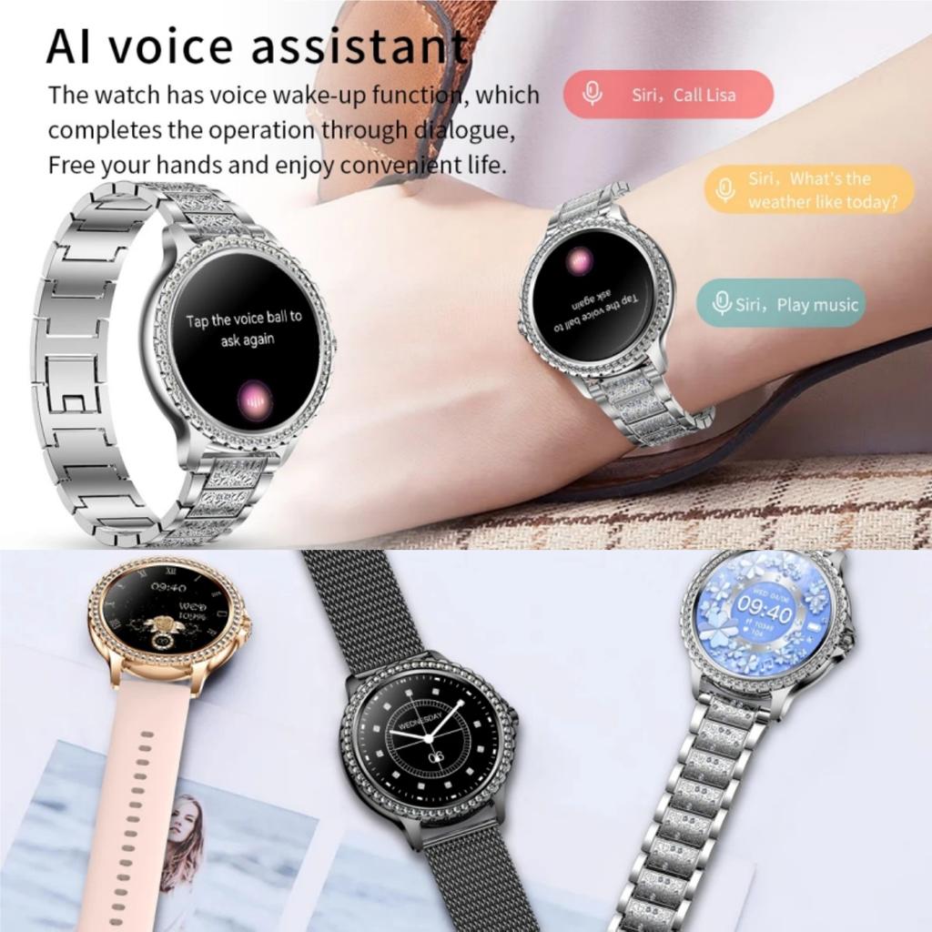 Умные часы для женщин 1,32-дюймовый HD-экран спортивный индивидуальный циферблат голосовой вызов пульсометр умные часы для женщин