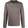 FW21 Геометрический узор Жаккардовый шерстяной свитер Мужской свитер Черный 6K1MYA-1MFCZ-F914