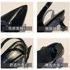 Sexy One-word with Stiletto Plus Size Sandals Summer New Pointed Head Shallow Mouth Empty Sandals Black High Heels