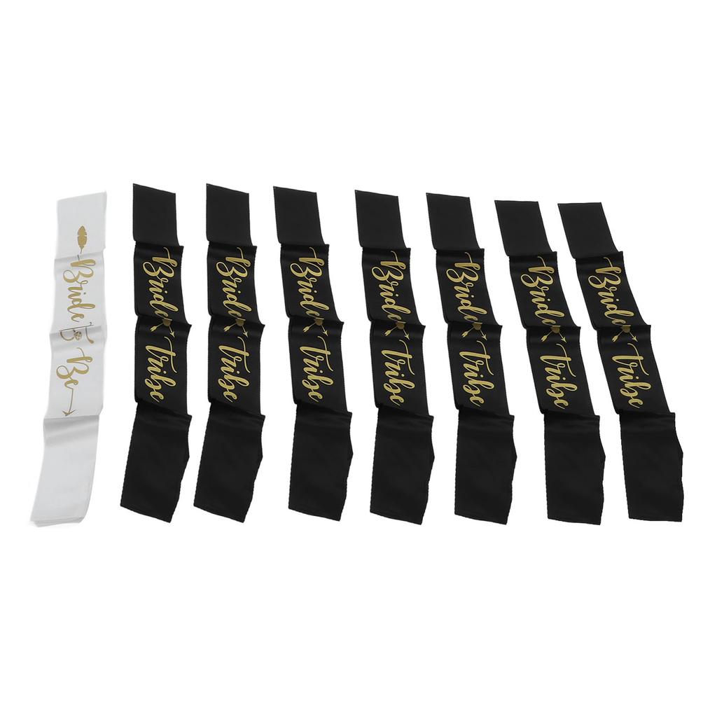8 шт. Пояс для невесты и подружек невесты, золотые буквы, гипоаллергенный материал, свадебный набор поясов «Невеста», черный