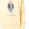 Polo Ralph Lauren Ss22 Толстовка с принтом мультяшных животных, круглым вырезом, свободного кроя, с длинными рукавами, мужская, желтая 710853308-012
