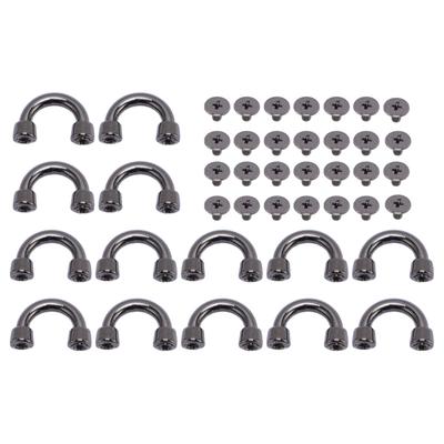 14 комплектов пряжек с D-образным кольцом 11x9x3 мм, серебристо-черные, металлические пряжки для сумок с арочным мостом, с 5 шт.