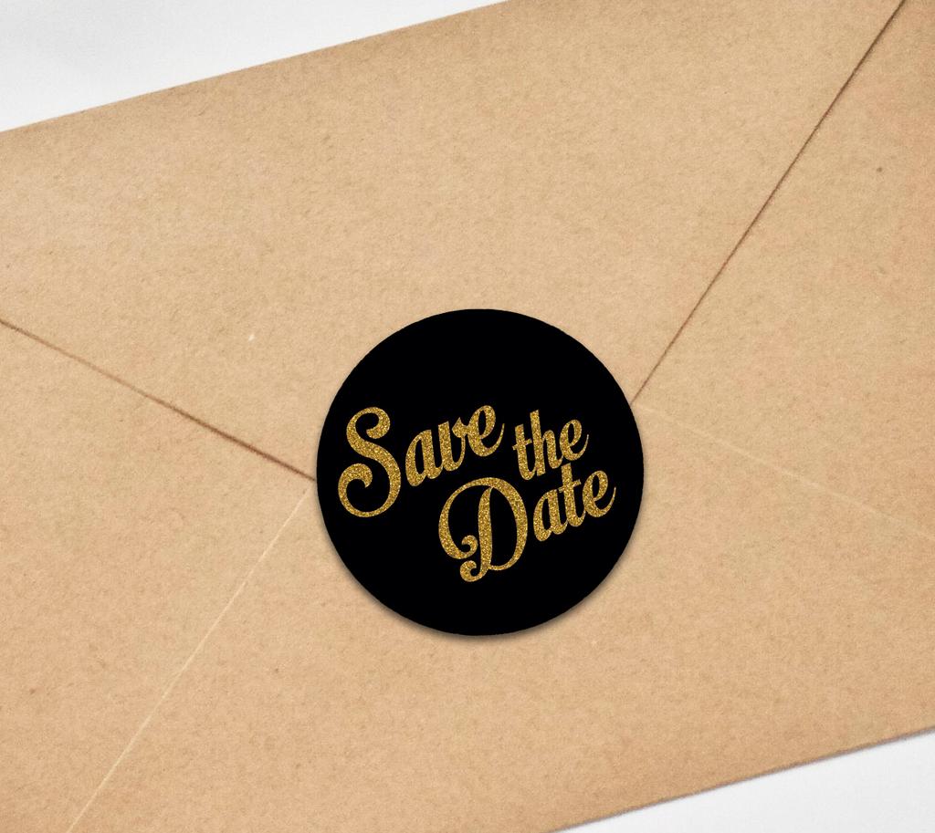 Darling Souvenir Round Glitter Background Save The Date Stickers 1,6-дюймовые конверты Seals-45